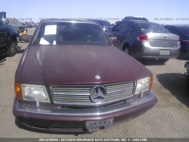 WDBCA45E4LA514341 - 1990 MERCEDES-BENZ 560 SEC MAROON photo 6