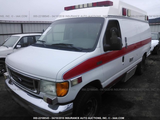 1FDSS34P24HB45412 - 2004 FORD ECONOLINE E350 SUPER DUTY VAN WHITE photo 2