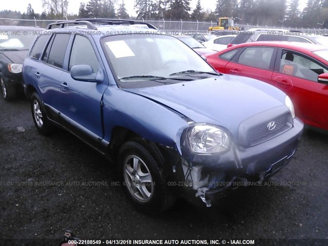 KM8SC83D21U011455 - 2001 HYUNDAI SANTA FE GLS/LX BLUE photo 1