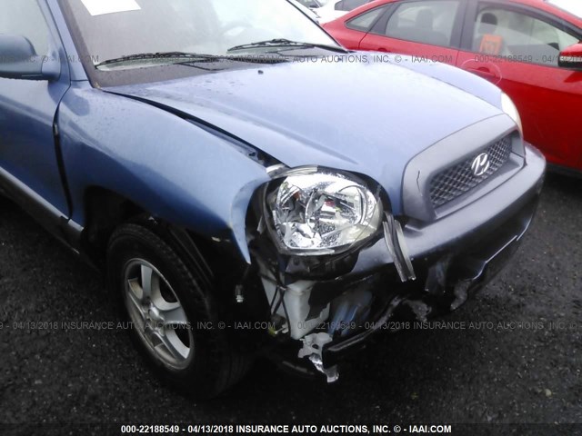 KM8SC83D21U011455 - 2001 HYUNDAI SANTA FE GLS/LX BLUE photo 6