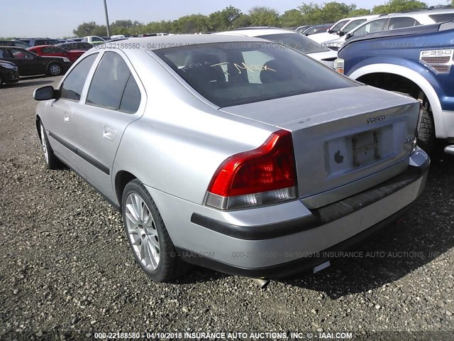 YV1RS61R022166439 - 2002 VOLVO S60 SILVER photo 3