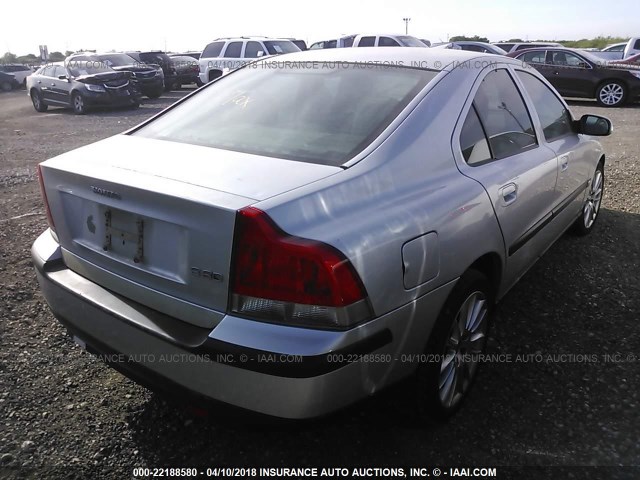 YV1RS61R022166439 - 2002 VOLVO S60 SILVER photo 4