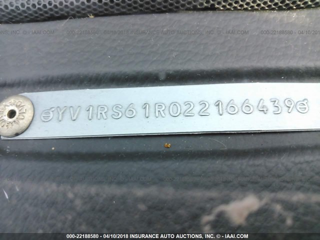 YV1RS61R022166439 - 2002 VOLVO S60 SILVER photo 9