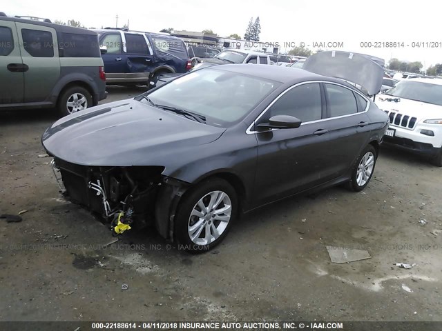 1C3CCCAB1FN617297 - 2015 CHRYSLER 200 LIMITED GRAY photo 2