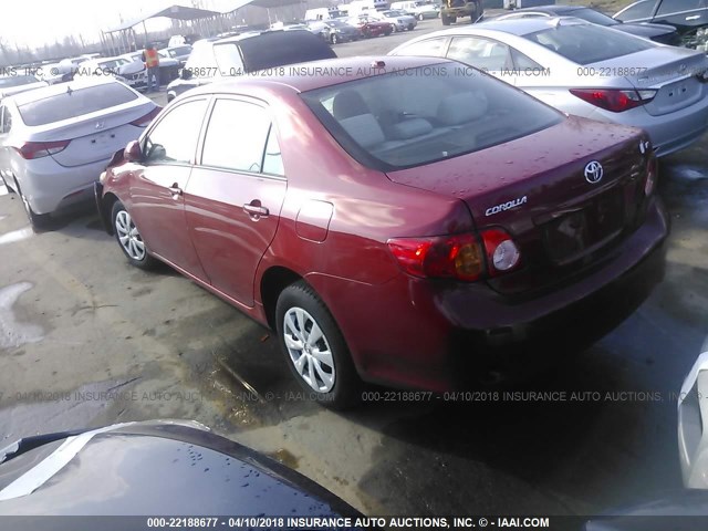2T1BU4EE5AC265383 - 2010 TOYOTA COROLLA S/LE/XLE RED photo 3