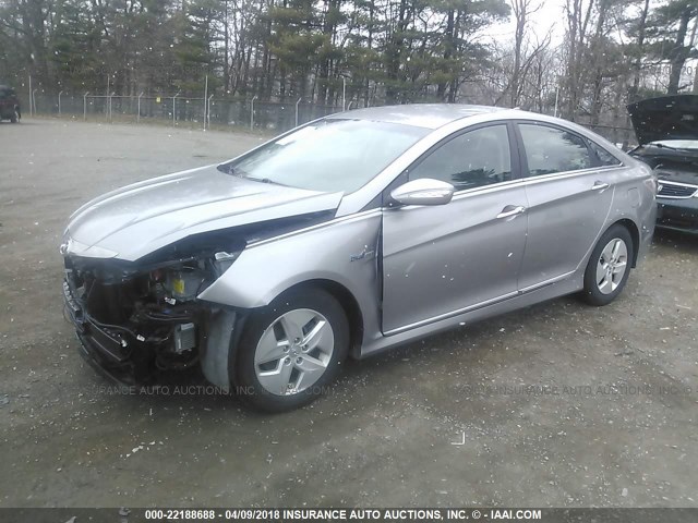 KMHEC4A41CA042757 - 2012 HYUNDAI SONATA HYBRID SILVER photo 2