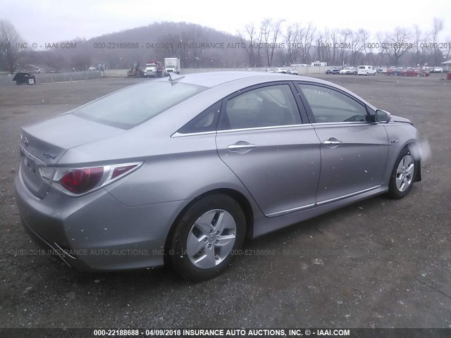 KMHEC4A41CA042757 - 2012 HYUNDAI SONATA HYBRID SILVER photo 4