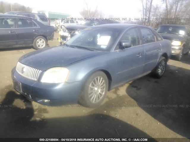 1MEHM42165G605108 - 2005 MERCURY MONTEGO PREMIER BLUE photo 2