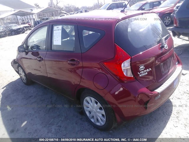 3N1CE2CP2EL425932 - 2014 NISSAN VERSA NOTE S/S PLUS/SV/SL RED photo 3