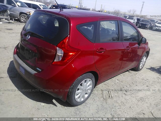 3N1CE2CP2EL425932 - 2014 NISSAN VERSA NOTE S/S PLUS/SV/SL RED photo 4