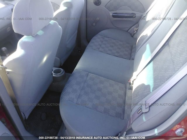 KL1TD52695B297725 - 2005 CHEVROLET AVEO LS BURGUNDY photo 8
