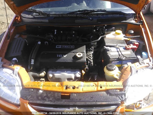 KL1TD66658B088468 - 2008 CHEVROLET AVEO LS ORANGE photo 10