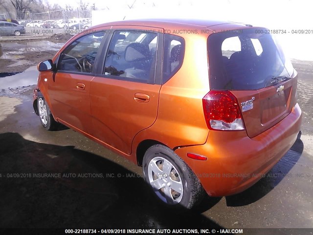 KL1TD66658B088468 - 2008 CHEVROLET AVEO LS ORANGE photo 3
