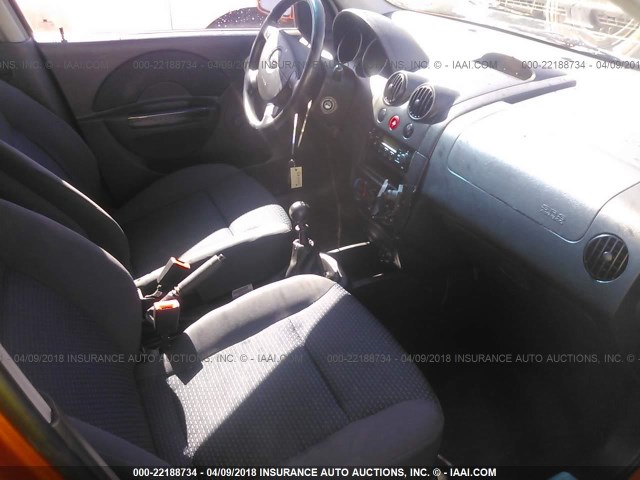 KL1TD66658B088468 - 2008 CHEVROLET AVEO LS ORANGE photo 5