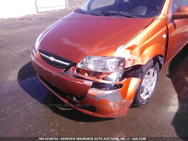 KL1TD66658B088468 - 2008 CHEVROLET AVEO LS ORANGE photo 6