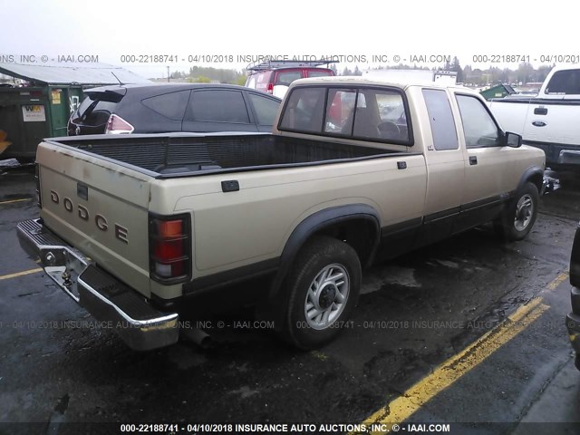 1B7GL23Y6PS175726 - 1993 DODGE DAKOTA GOLD photo 4