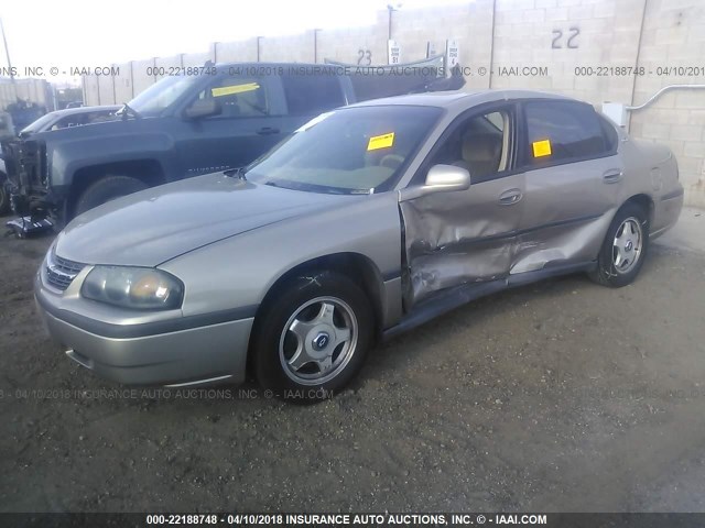 2G1WF52E039304320 - 2003 CHEVROLET IMPALA GOLD photo 2