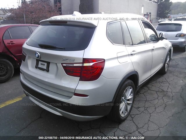 5UXWX9C53E0D35215 - 2014 BMW X3 XDRIVE28I TAN photo 4