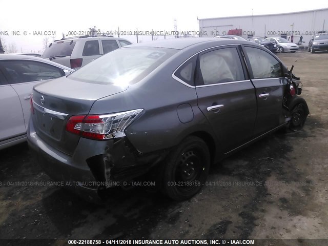 3N1AB7AP1FY380258 - 2015 NISSAN SENTRA S/SV/SR/SL GRAY photo 4