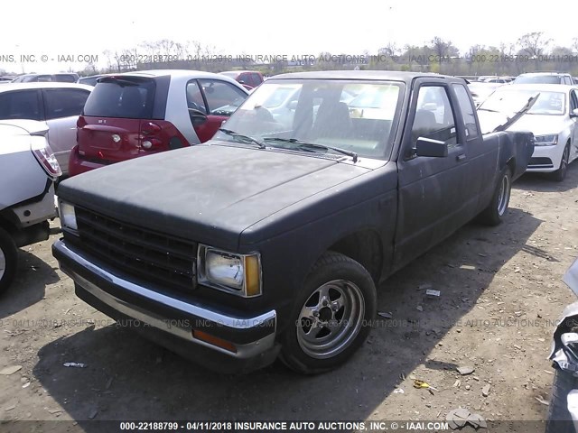 1GCCS19R1K2172589 - 1989 CHEVROLET S TRUCK S10 BLACK photo 2