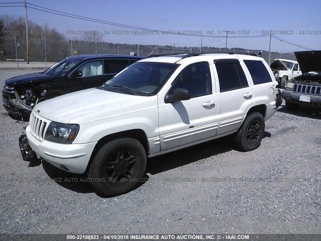 1J4GW58N2YC175476 - 2000 JEEP GRAND CHEROKEE LIMITED WHITE photo 2