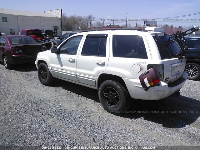 1J4GW58N2YC175476 - 2000 JEEP GRAND CHEROKEE LIMITED WHITE photo 3