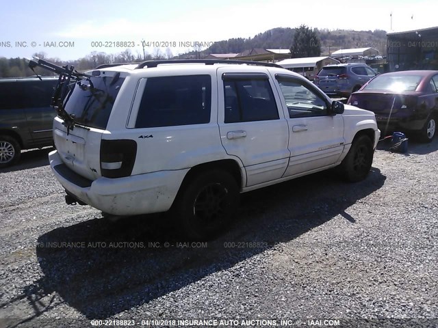 1J4GW58N2YC175476 - 2000 JEEP GRAND CHEROKEE LIMITED WHITE photo 4