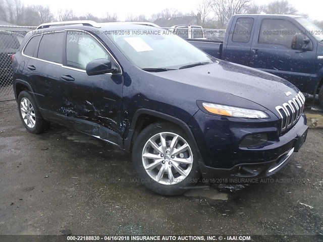 1C4PJMDS9EW276678 - 2014 JEEP CHEROKEE LIMITED BLUE photo 1