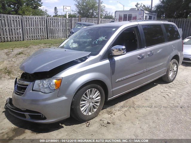 2C4RC1GG1DR684334 - 2013 CHRYSLER TOWN & COUNTRY LIMITED SILVER photo 2