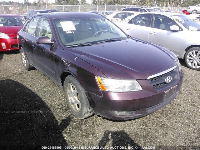 5NPEU46F96H121425 - 2006 HYUNDAI SONATA GLS/LX MAROON photo 1