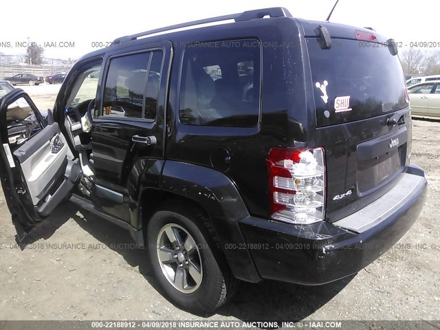 1J8GN28K08W210410 - 2008 JEEP LIBERTY SPORT BLACK photo 3