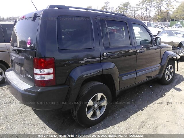 1J8GN28K08W210410 - 2008 JEEP LIBERTY SPORT BLACK photo 4