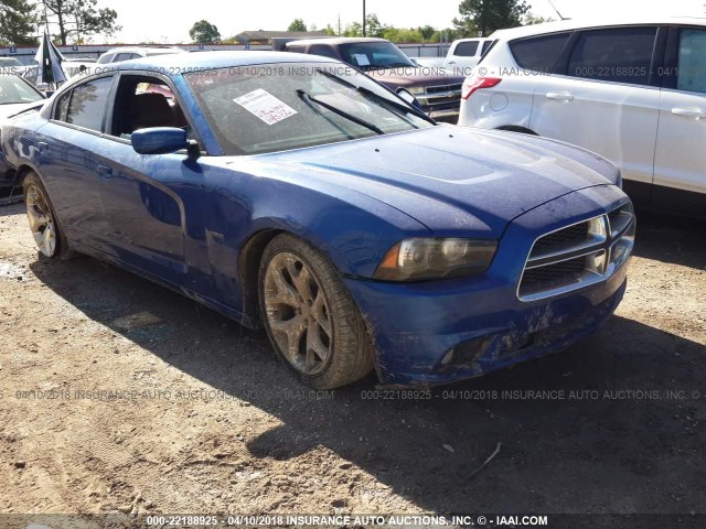 2C3CDXCT4CH260552 - 2012 DODGE CHARGER R/T BLUE photo 1