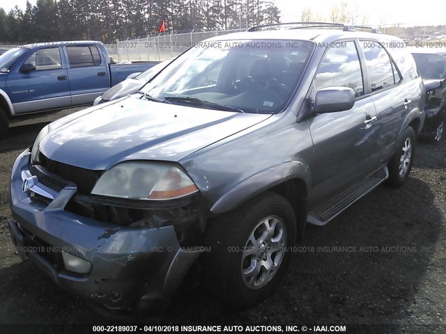 2HNYD18692H521197 - 2002 ACURA MDX TOURING GRAY photo 2