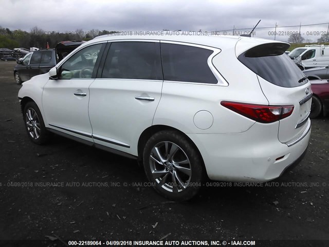 5N1AL0MN6DC340013 - 2013 INFINITI JX35 WHITE photo 3