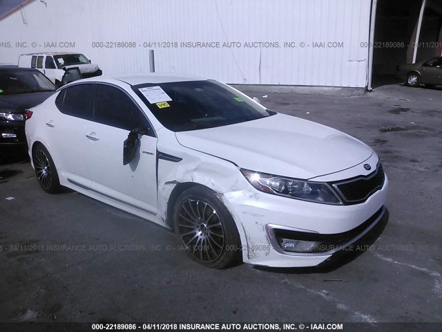 KNAGM4AD6D5058602 - 2013 KIA OPTIMA HYBRID WHITE photo 1