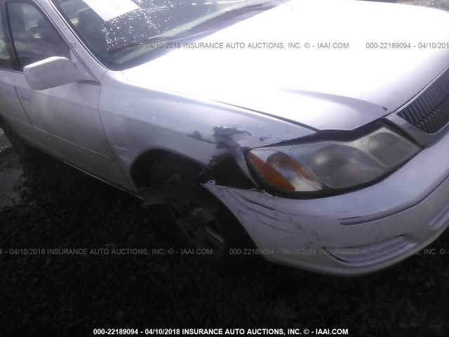 4T1BF28B02U199860 - 2002 TOYOTA AVALON XL/XLS WHITE photo 6