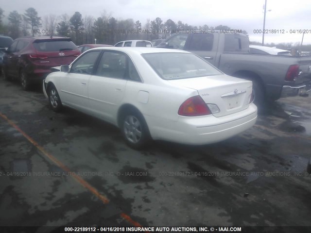 4T1BF28B21U127783 - 2001 TOYOTA AVALON XL/XLS WHITE photo 3