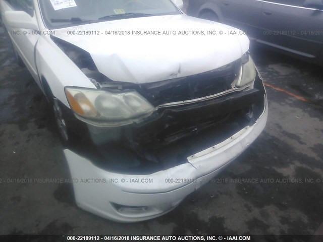 4T1BF28B21U127783 - 2001 TOYOTA AVALON XL/XLS WHITE photo 6