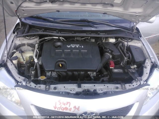 1NXBU4EE9AZ226827 - 2010 TOYOTA COROLLA S/LE/XLE SILVER photo 10