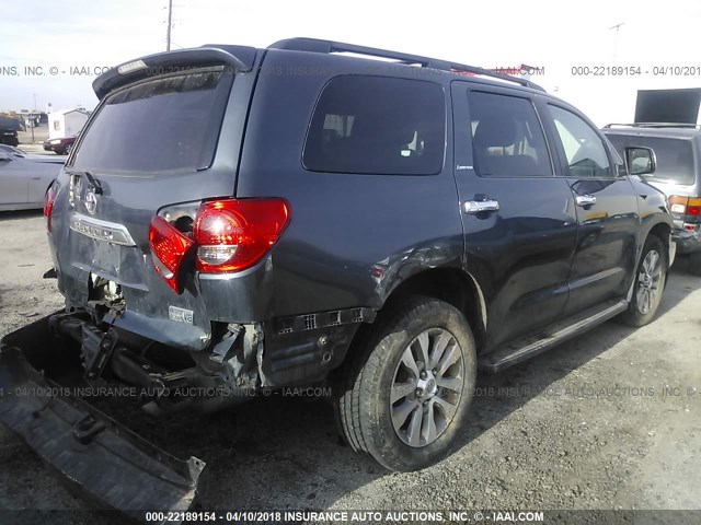 5TDBY68A28S012841 - 2008 TOYOTA SEQUOIA LIMITED GRAY photo 4