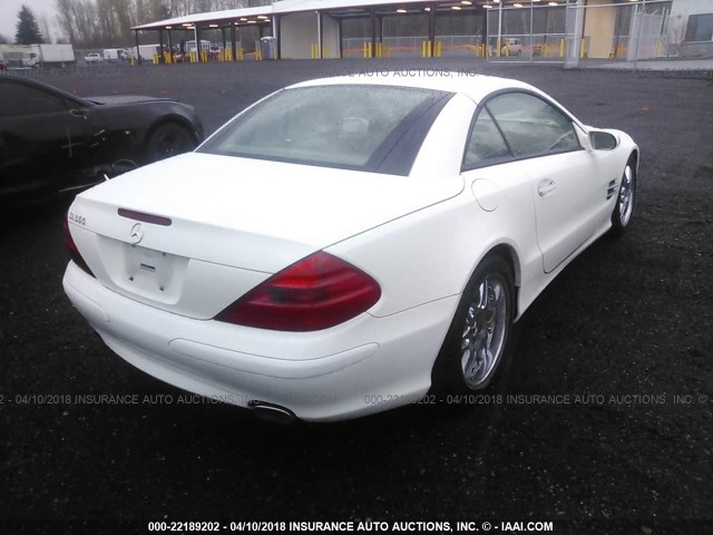 WDBSK75F95F093287 - 2005 MERCEDES-BENZ SL 500 WHITE photo 4