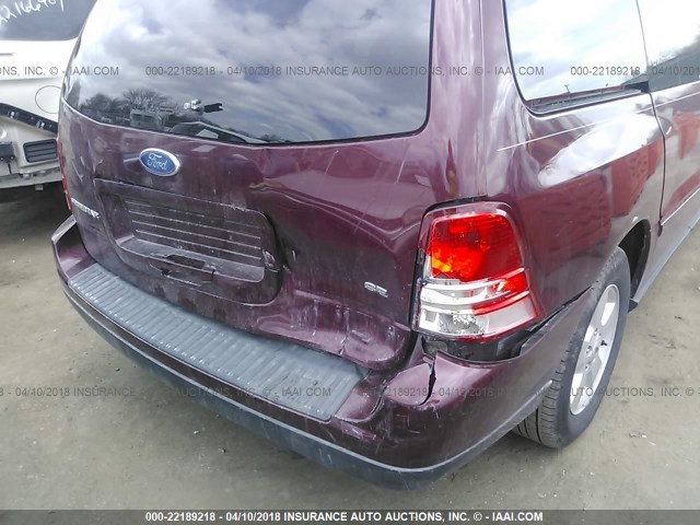 2FMZA51626BA25652 - 2006 FORD FREESTAR SE MAROON photo 6