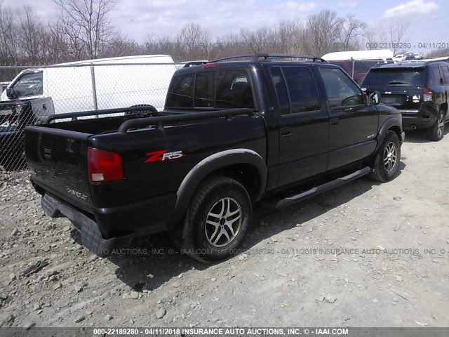 1GCDT13X73K143690 - 2003 CHEVROLET S TRUCK S10 BLACK photo 4