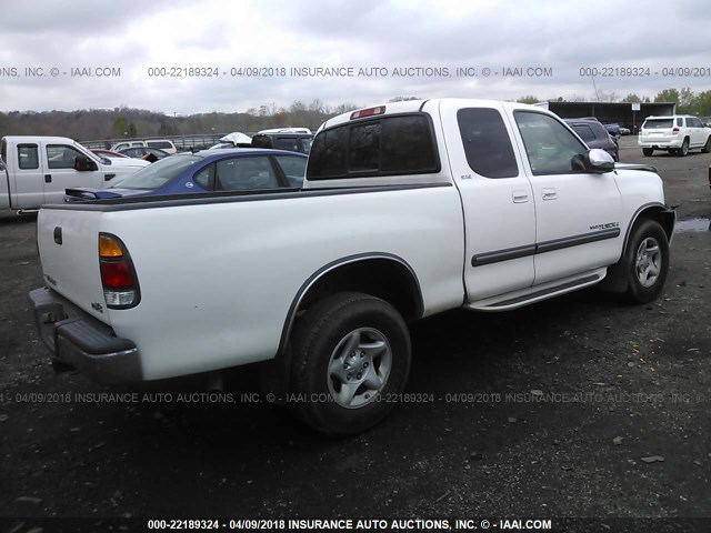 5TBRT34193S379609 - 2003 TOYOTA TUNDRA ACCESS CAB SR5 WHITE photo 4