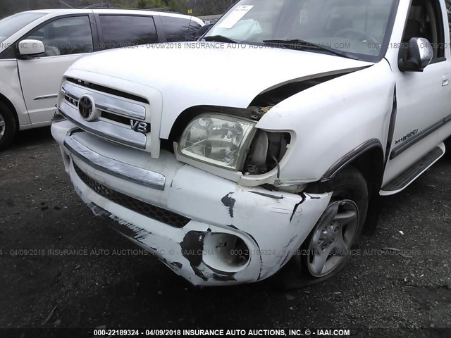 5TBRT34193S379609 - 2003 TOYOTA TUNDRA ACCESS CAB SR5 WHITE photo 6