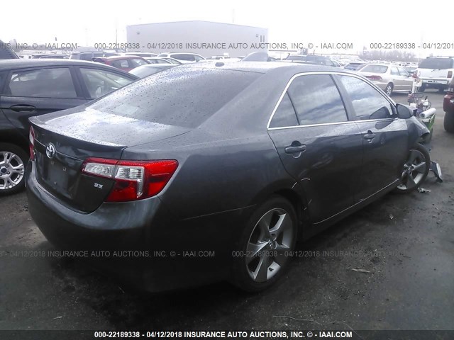 4T1BK1FK5CU014647 - 2012 TOYOTA CAMRY SE/XLE GRAY photo 4