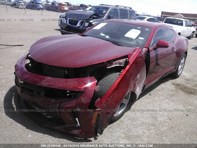 1G1FB1RSXG0148058 - 2016 CHEVROLET CAMARO LT RED photo 2