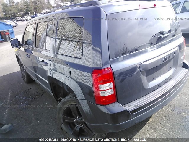 1C4NJPBA8ED691392 - 2014 JEEP PATRIOT SPORT Dark Blue photo 3