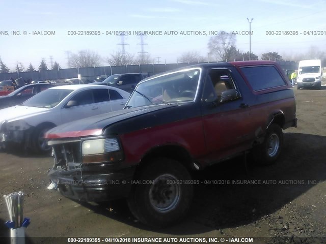 1FMEU15H8PLA20872 - 1993 FORD BRONCO U100 RED photo 2